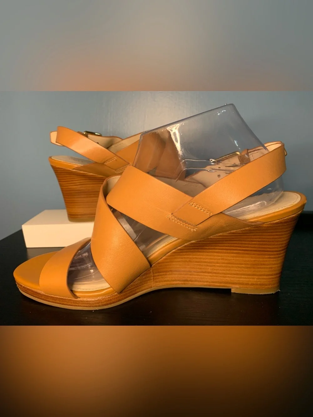 Cole Haan Tan Leather Crisscross Strap Slingback Sandals